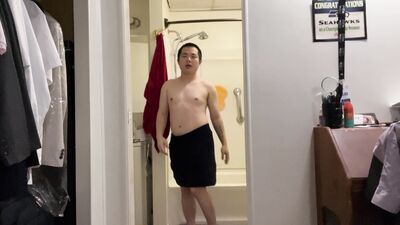 Shower facing boy never stop