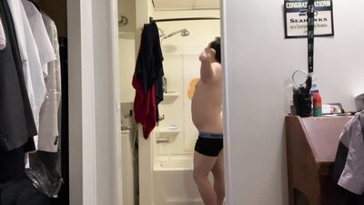 Shower facing boy never stop