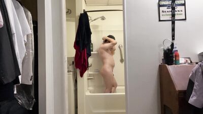 Shower facing boy never stop