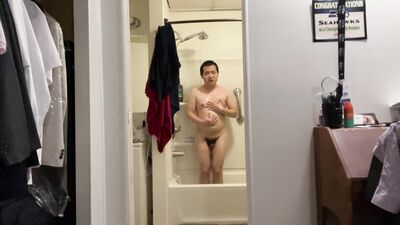 Shower facing boy never stop