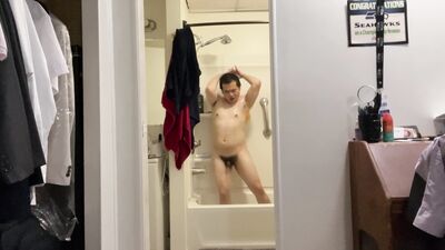 Shower facing boy never stop