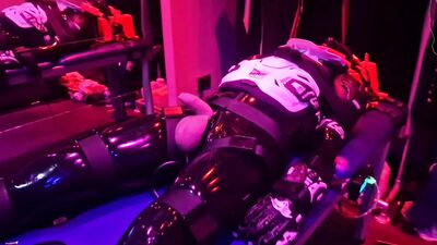 Rubber Gimp Strapped to the table and edged 100 times