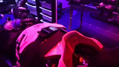 Rubber Gimp Strapped to the table and edged 100 times