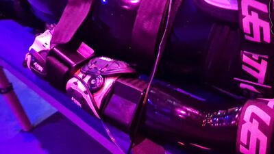 Rubber Gimp Strapped to the table and edged 100 times
