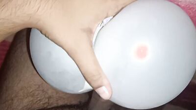 Homemade pocket pussy fucking and cumming inside