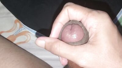 Skinny Gay Boy Jerking off His Brown Dick