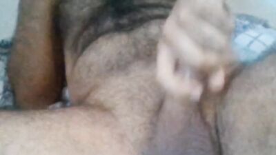 Dirty talking sexy hairy jerking off his big dick with hot moanings