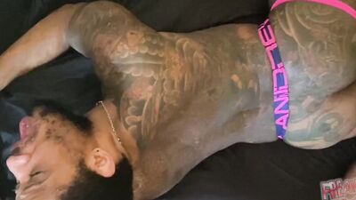 Two European Uncut Cocks Breed Tasty Black Ass
