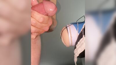 Orgasm - Cum with Autoblow and Electro Stimulation - Slow Motion of the Cum