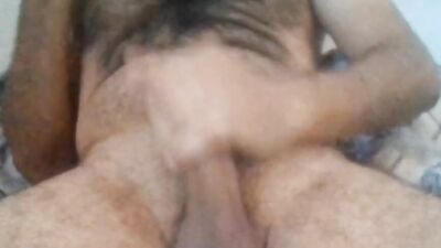 Hairy solo male jerking off his big dick on stripchat cam show