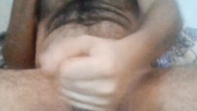 Hairy solo male jerking off his big dick on stripchat cam show