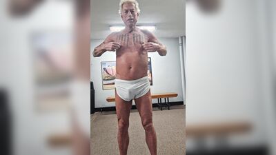 More locker room fun with some oil and my dildos