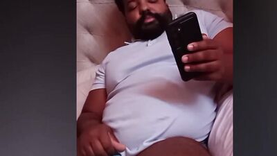 Daddy Bear Plays with Covered Cock on Live