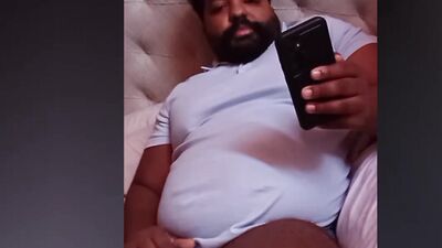 Daddy Bear Plays with Covered Cock on Live