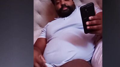 Daddy Bear Plays with Covered Cock on Live