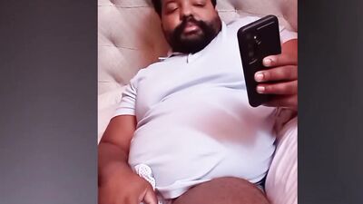 Daddy Bear Plays with Covered Cock on Live