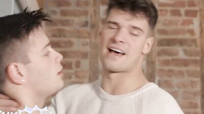 TWINKPOP - Ryan Bailey Kneels To Take Malik Delgaty's Wet Load Directly Into His Thirsty Mouth