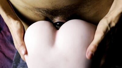 This soft pink ass is very exciting and makes me slowly enter the tight hole!