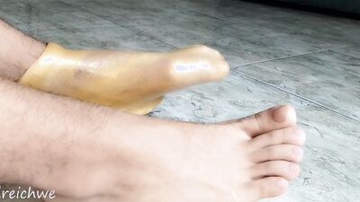 Golden slime fetish feet
