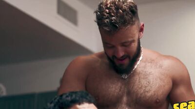 SEAN CODY - Bottom Diego Silva Strips Down Top Hayden Harding Then Rides His Hard Dick On the Floor