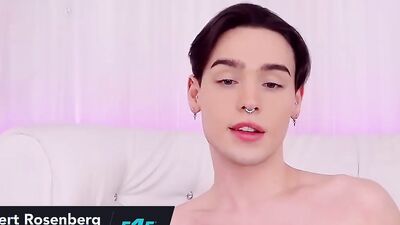 Robert Rosenberg on Flirt4Free - College Twink Plays with His Monster Cock and Ass