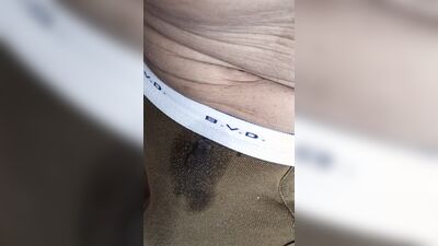 I tried to ejaculate inside the BVD bikini briefs (the color is khaki!).