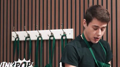 TWINKPOP - Sam Ledger Wants Something Hot And Creamy And Barista Joey Mills Gives Him His Shot