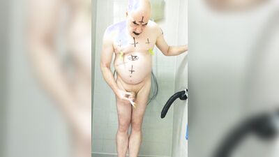 Satan slave Gerard takes urine enema on orders of Satan