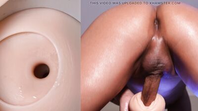 split pov view of fucking and close up cumming inside a fleshlight