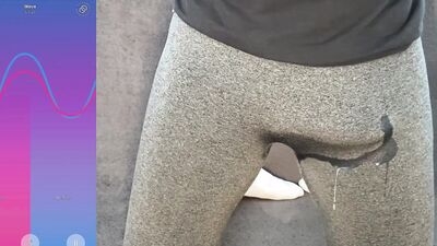 Huge cock huge cum in pants compilation
