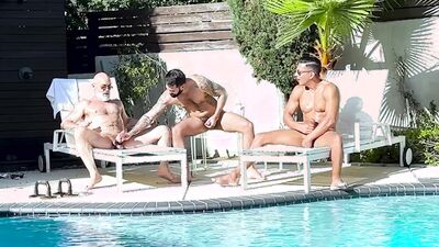 GOONING ON PENIS AT THE POOL