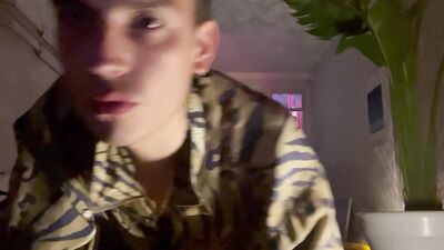 Latino guy pulls his cock thinking about his brother-in-law and cums on webcam