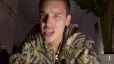 Latino guy pulls his cock thinking about his brother-in-law and cums on webcam