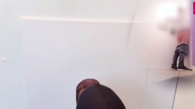 I get fucked at the gloryhole while I suck an XL