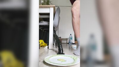 Another prostate milking with big cum and 12 inch dildo training 30cm