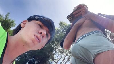 Two Skinny Latino Guys Cruising in a Forest