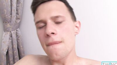 Blonde Horny Twink Aaron A Fills His Butt Hole With A Dildo!