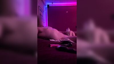 View while I lay back and stroke and cum twice!