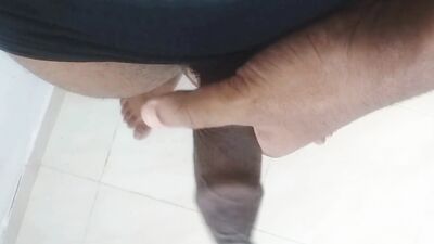 At my friend's house. Waiting for him
