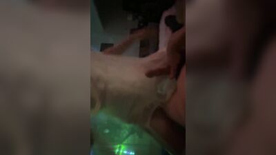 Daddy shoots huge load on his sissy whore