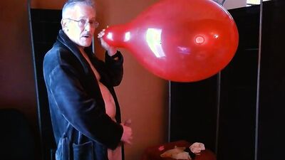 132) Red 17" Balloon Cum and Pop by Daddy