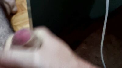 Intense handjob video, hairy fucks hard cock! Cumshot at the end
