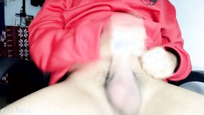 Masturbating a soft cock