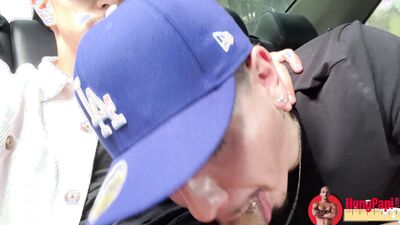 Hung Papi Public Blowjob Sucking Huge Facial Cumshot!