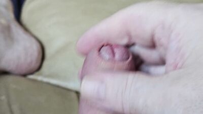 My Friend Likes to Lie on the Couch and Play with His Little Cock, It's so Good