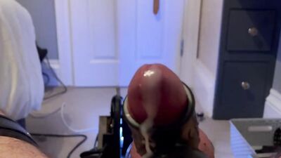 Machine fucked in the ass by two different toys