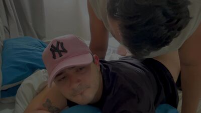 Stepdad wakes stepson from nap to eat his ass and leave him full of creampie