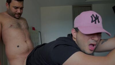 Stepdad wakes stepson from nap to eat his ass and leave him full of creampie