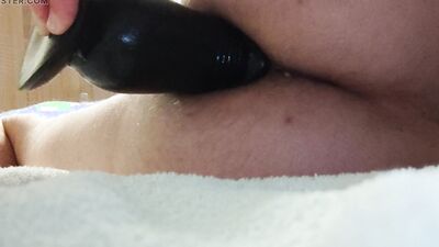 Ass juice on dildo