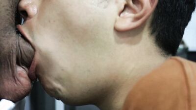 MY NEIGHBOR SUCKS MY COCK IN THE KITCHEN AND THEN GETS FUCKED